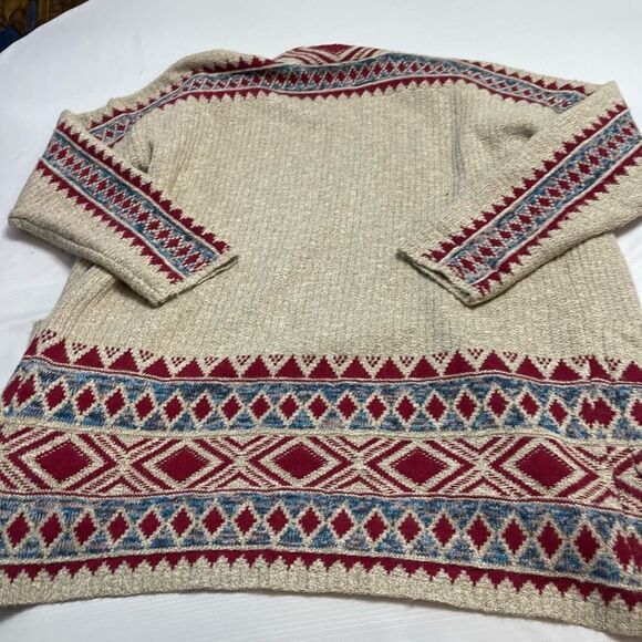 Lucky Brand Hippie Boho Chic Open Front Hooded Cardigan Sweater Size Large - Picture 6 of 7